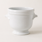 Vintage French White Ironstone Footed Jardinière